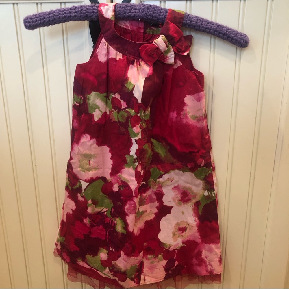 Baby Gap dark pink dress with flowers